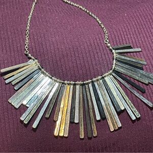 Liz Claiborne Silver and Gold Statement Necklace